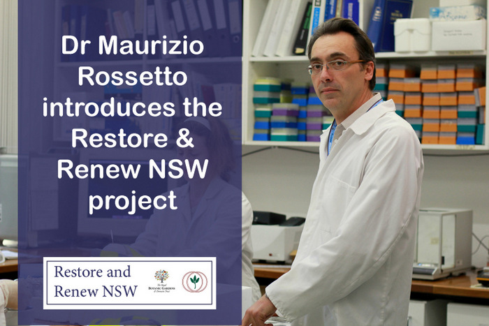 Dr Maurizio Rossetto introduces the Restore and Renew NSW project